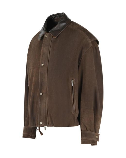 Salvatore Santoro Brown Oversized Suede Jacket for men