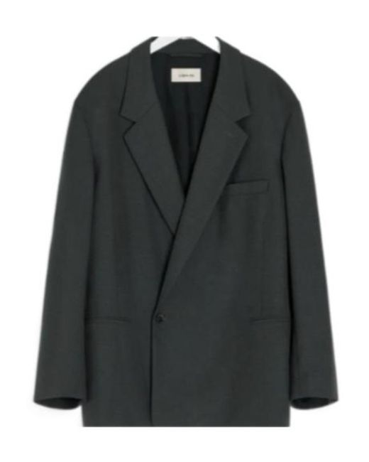 Lemaire Black Double-Breasted Long Sleeved Blazer for men