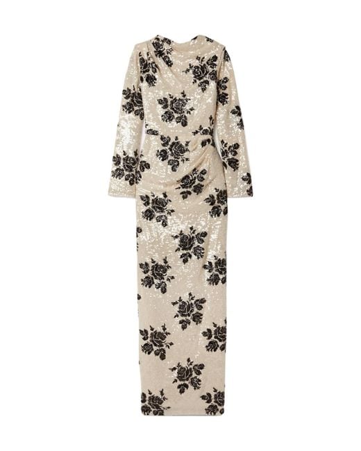 Erdem White Flowing Sequined Dress