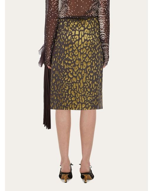 Ferragamo Green Skirt With Flower Detail