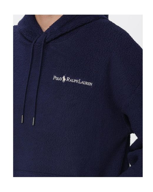 Polo Ralph Lauren Blue Logo Embroidered Drawstring Hoodie for men