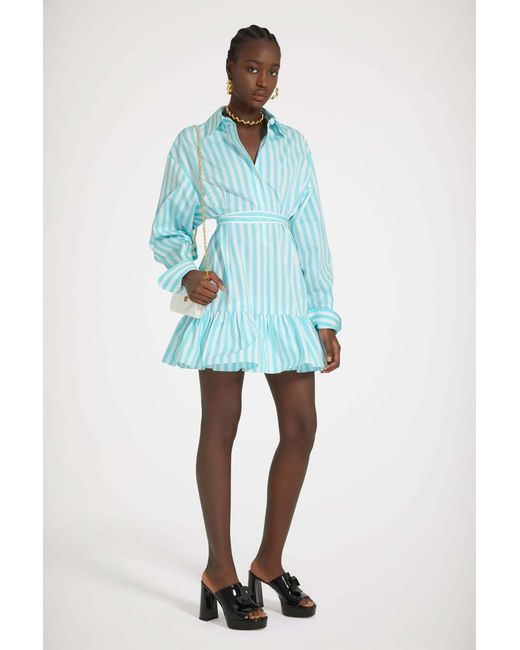 Patou Blue Striped Collared Long-Sleeve Shirt