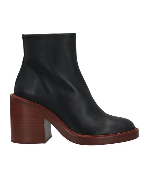 Chloé Brown Minimalist Leather Ankle Boots