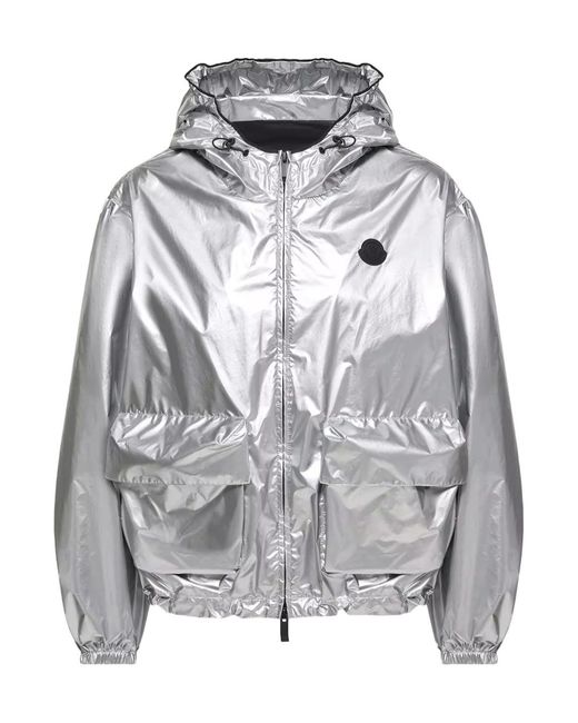 Moncler Gray Moncler Ylang Hooded Metallic Jacket