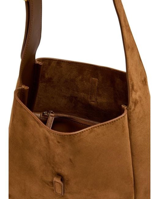 Saint Laurent Brown Le 5 À 7 Small Suede Hobo Bag