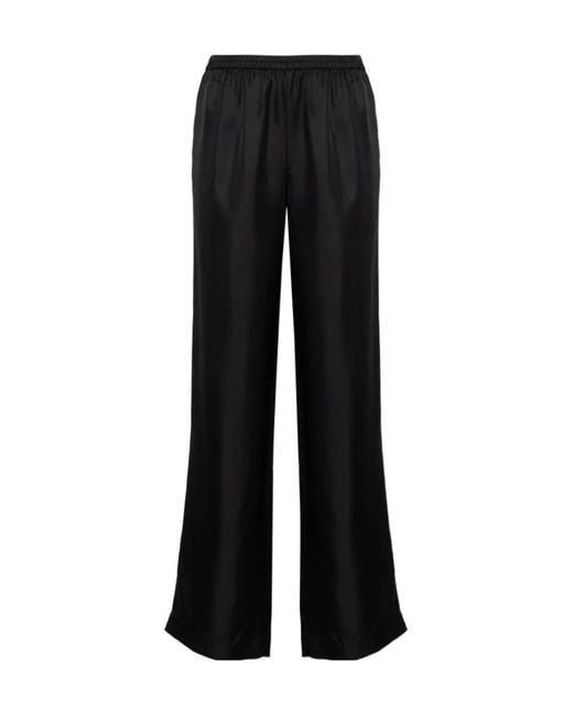 Loulou de Saison Black Alera Elastic-Waist Wide-Leg Pants