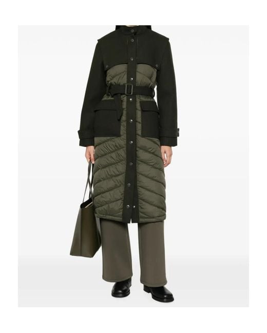 Patrizia Pepe Black Quilted Panelled Coat