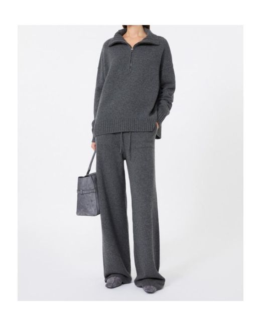 Max Mara Gray Cashmere Yarn High-Neck Sweater