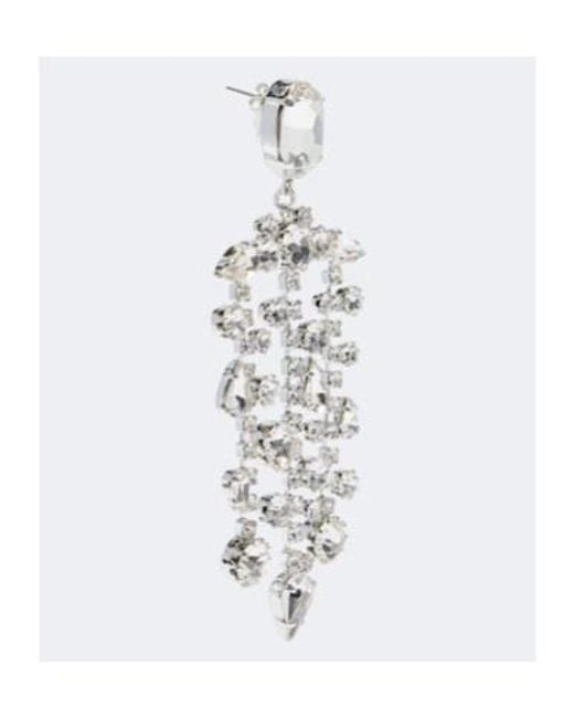 Magda Butrym White Crystal-Embellished Drop Earrings