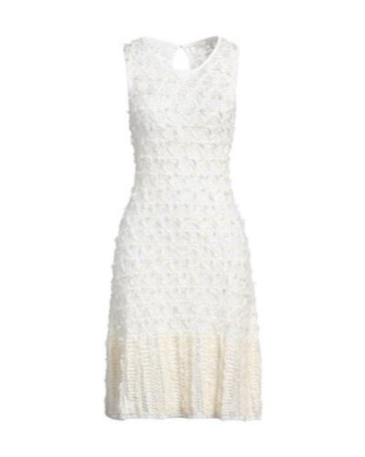 Chloé White Mini Dress Viscose, Silk, Cashmere