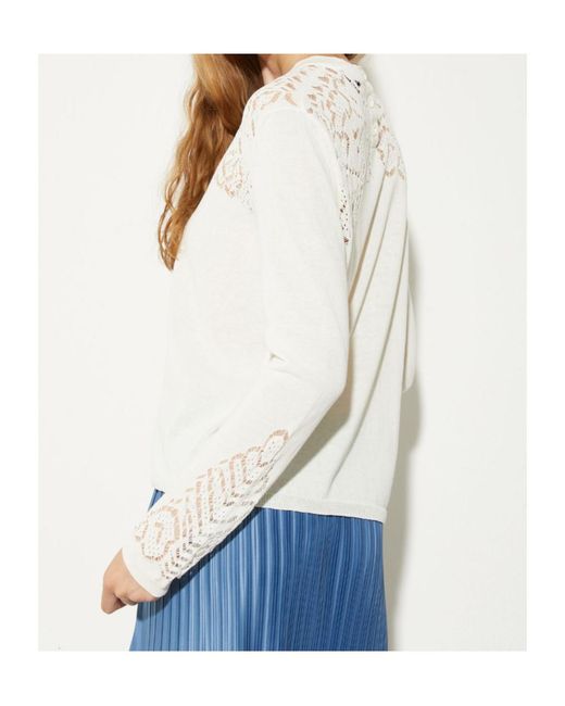 MAX&Co. Natural Pointelle-Knit Cotton Jumper