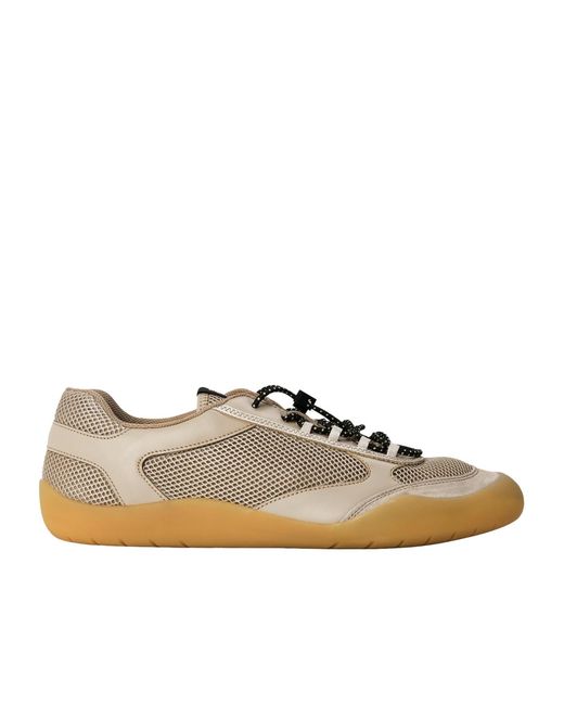 Prada Brown Mesh Low-Top Trainers for men