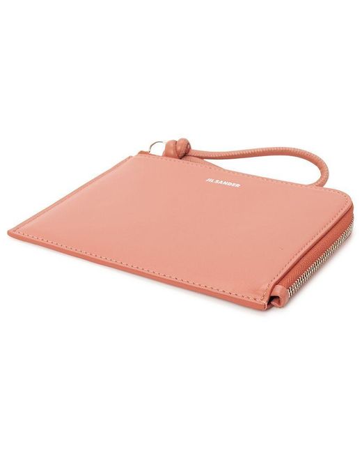 Jil Sander Pink Zipper Card Holder