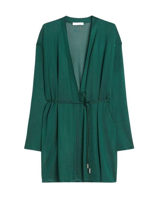 Max Mara Green Viscose Yarn Wrap Cardigan