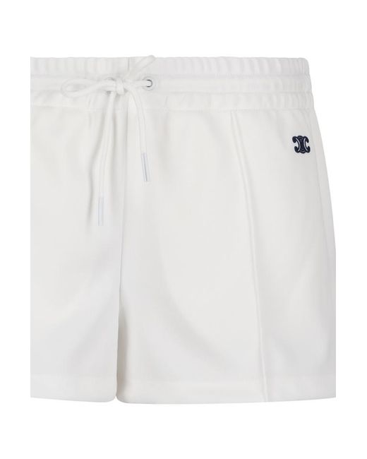 Céline Blue Double Jersey Mini Shorts