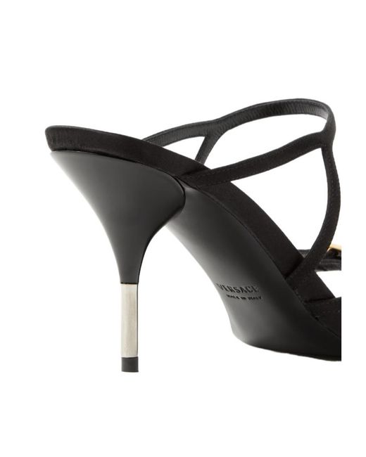 Versace White Nyx Satins Mules