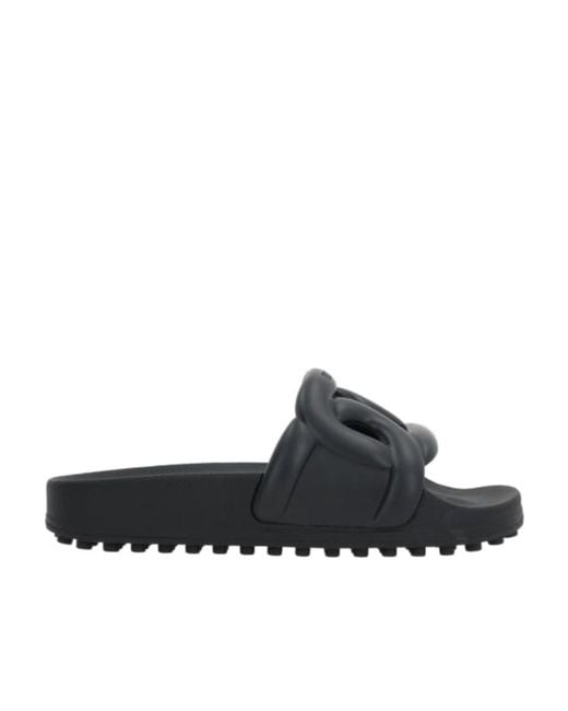 Tod's Black Cut-Out Logo-Detail Slides