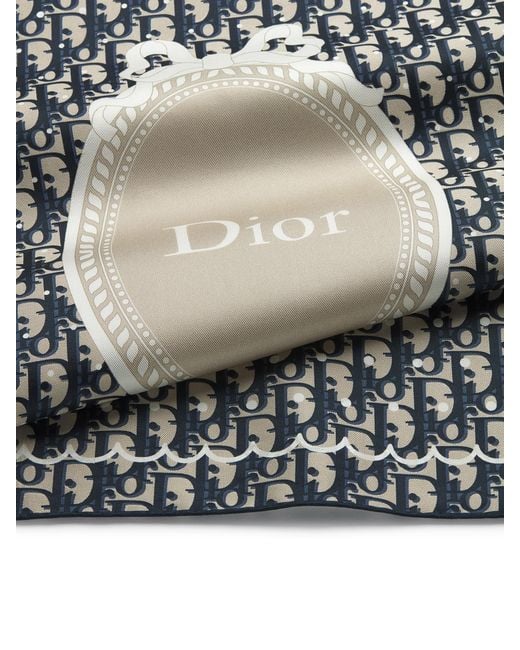 Dior Black Polka Oblique 70 Square Scarf