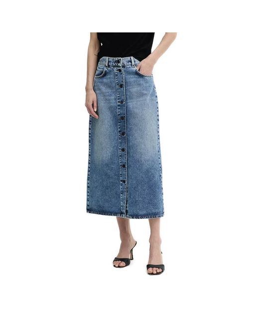 Weekend by Maxmara Blue Denim Midi Skirt With Belt Loops