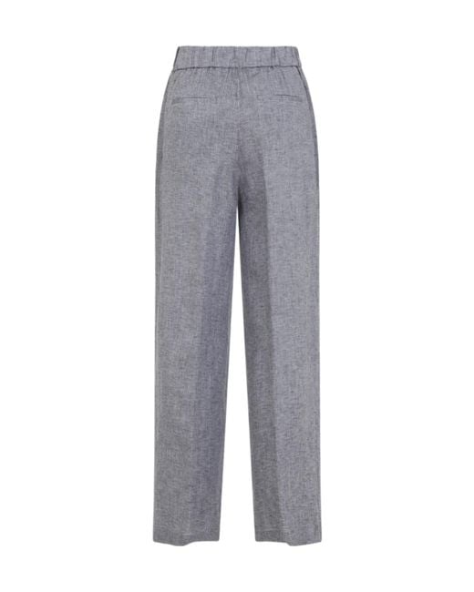 Peserico Gray Elasticated-Waist Trousers