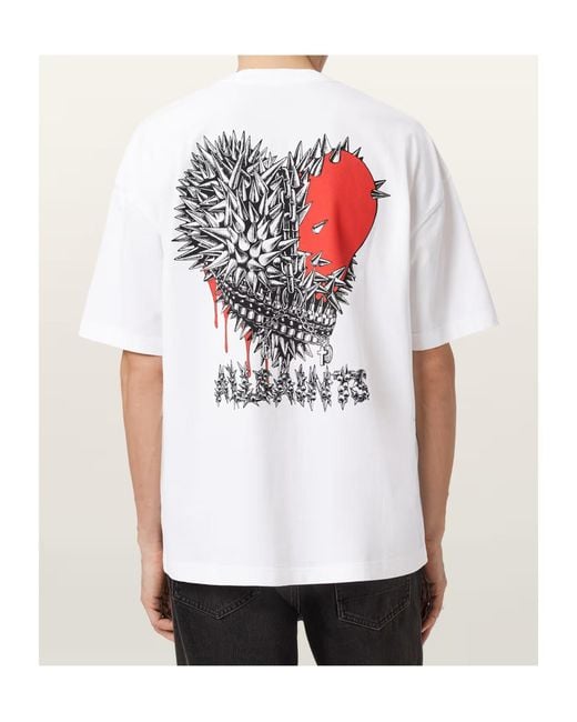 AllSaints White Chaste Graphic T-Shirt for men
