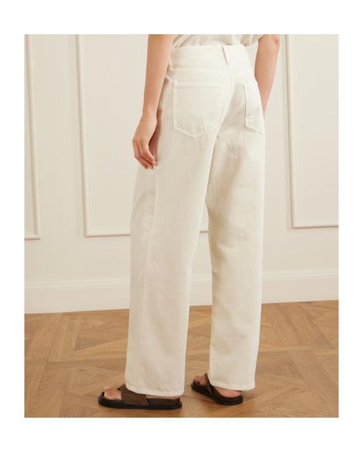 Agolde White Low Slung Baggy Organic Boyfriend Jeans
