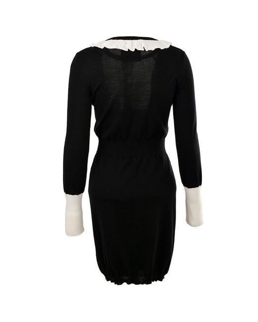 Moschino Black Round Neck Long-Sleeved Dress