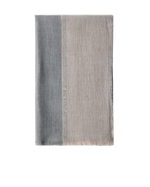 Prada Gray Wool And Silk Stole for men