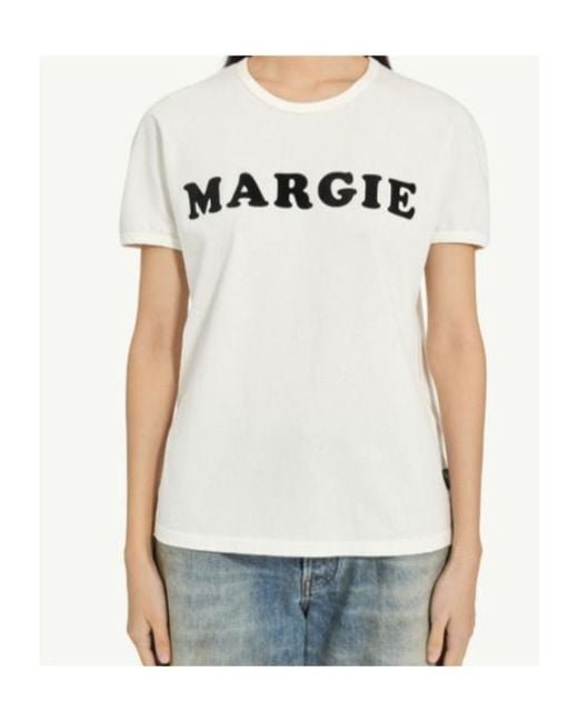 MM6 by Maison Margiela White Logo Printed Crewneck T-Shirt