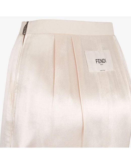 Fendi White Logo Patch Midi Pencil Skirt