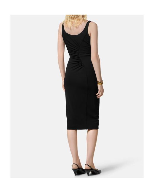 Versace Black Stretch Crêpe Jersey Midi Dress