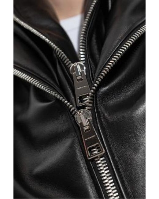 Givenchy Black Shawl Collar Zip-Up Bomber Jacket