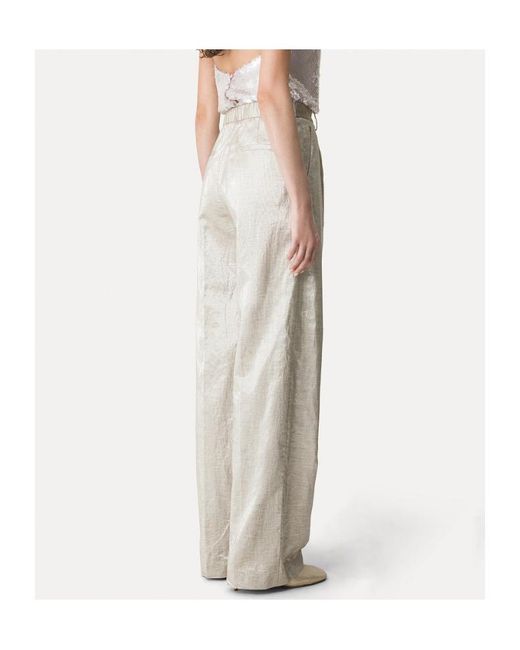 Forte_forte White Tweed Lurex Flared Pants