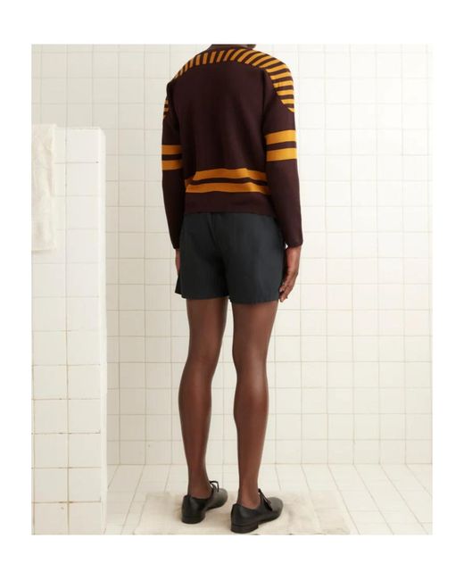 Bode Blue Sweater With Tie Neckline for men