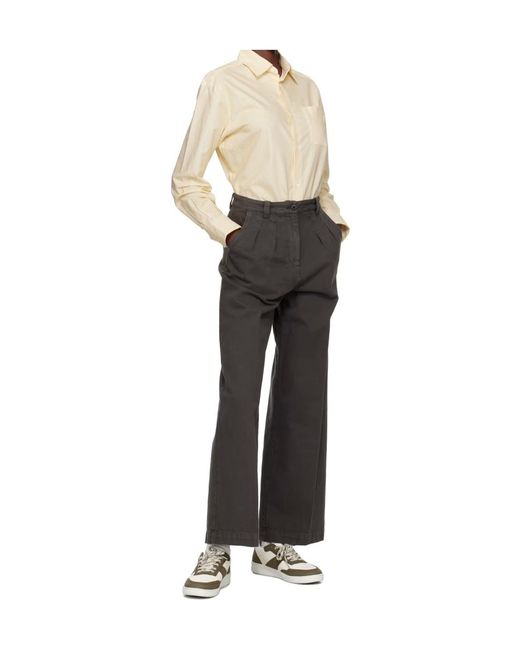 A.P.C. Black Tressie Pleated Detail Casual Pants