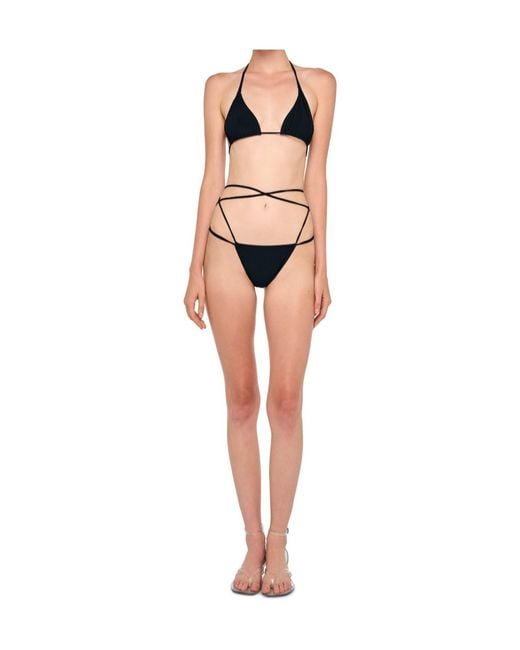 Norma Kamali White Criss-Cross Bikini Set