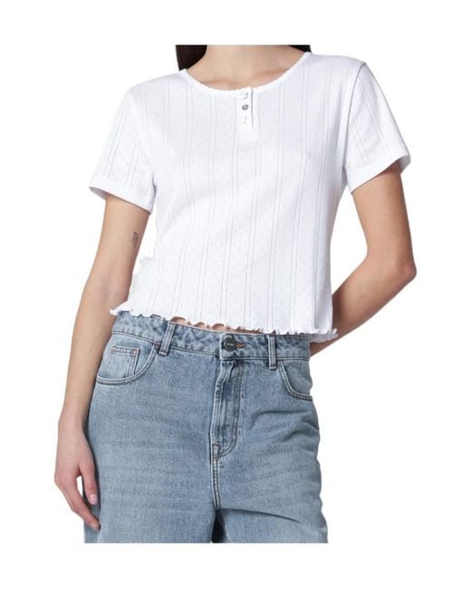 Rohe Blue Ruffled Hem Top
