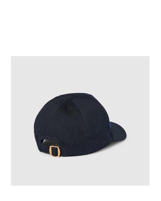 Gucci Blue Logo Embroidered Baseball Cap for men