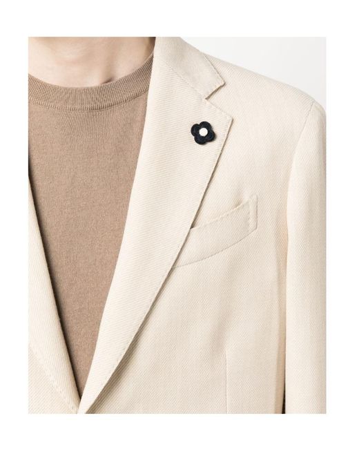 Lardini Natural Single-Breasted Blazer for men
