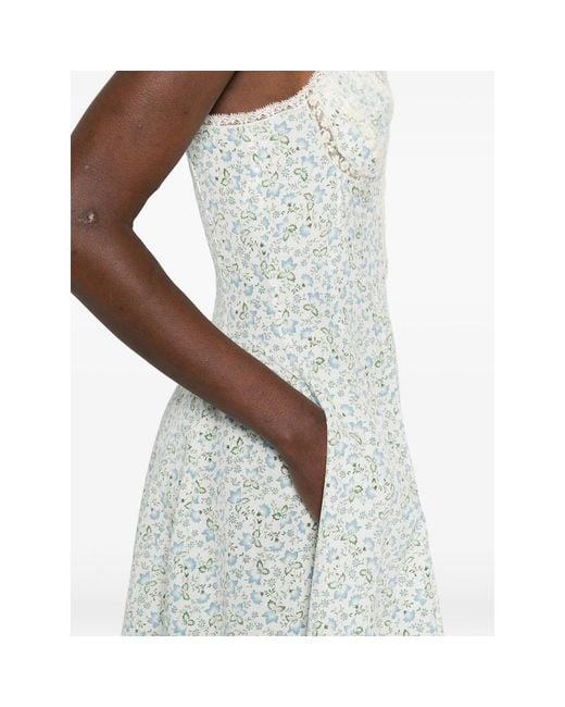 Ermanno Scervino White Lace-Trim Floral Maxi Dress