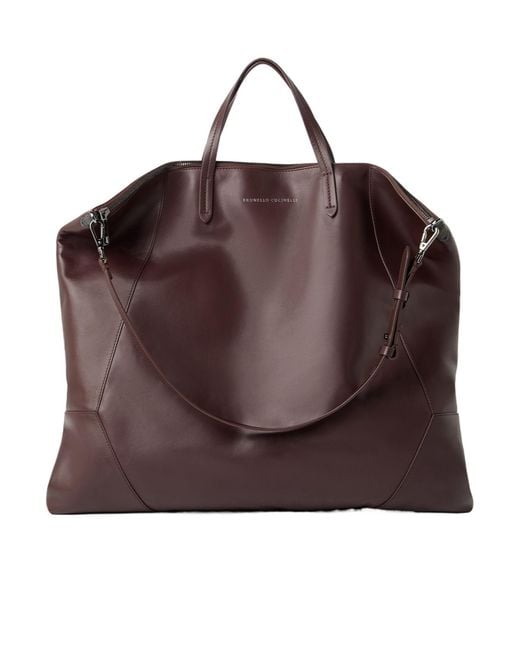 Brunello Cucinelli Brown Large Duo Shopper Bag