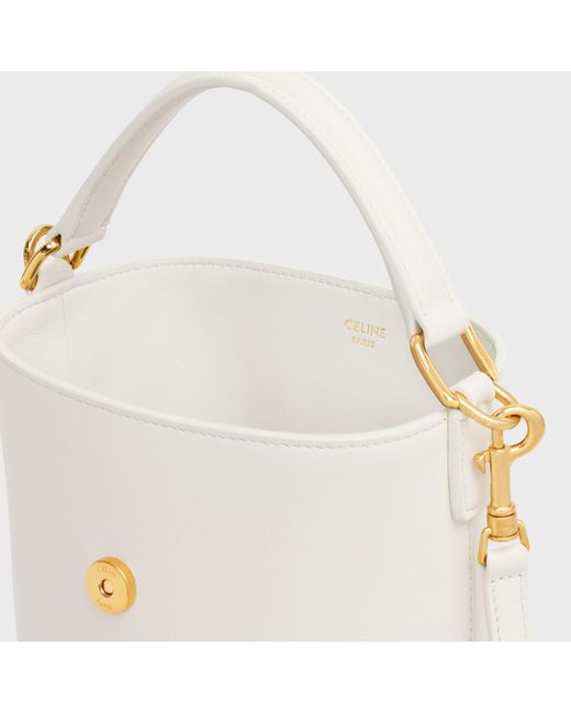 Celine Mini Bucket Louise in White | Lyst