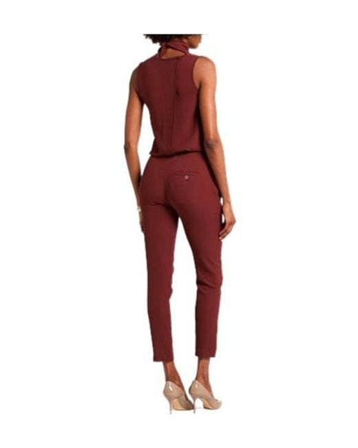 Brunello Cucinelli Red Solid-Color Sleeveless Jumpsuits