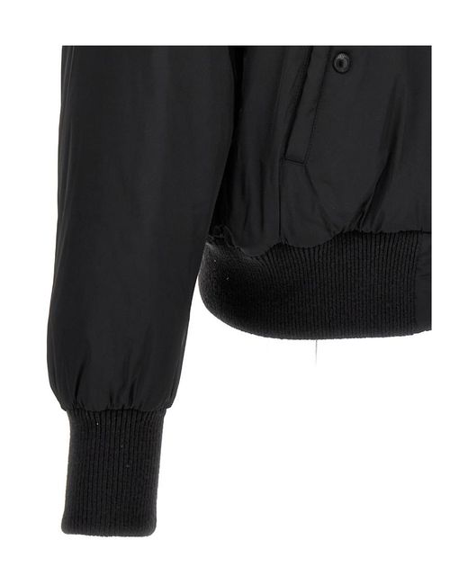 Thom Browne Black Bar Stripe Zipped Bomber Jacket for men