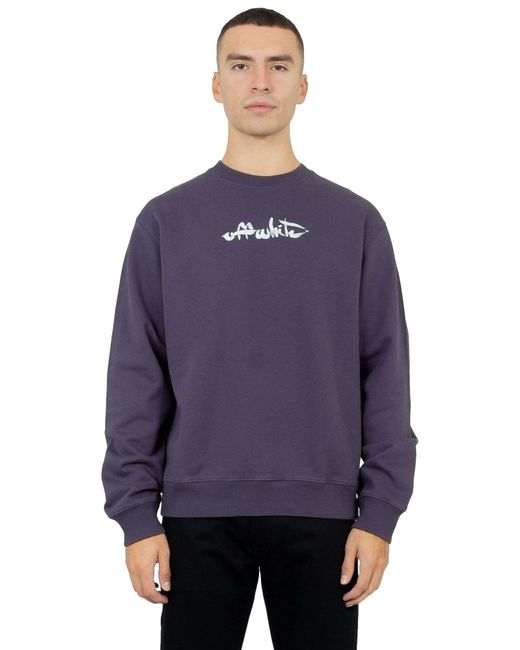 Off-White c/o Virgil Abloh Blue Painted Arrows-Print Sweatshirt for men