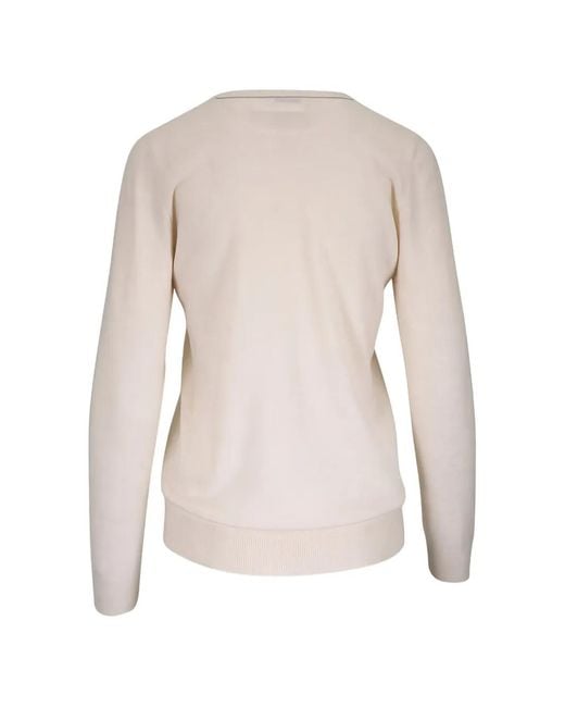 Brunello Cucinelli Natural V-Neck Sweater