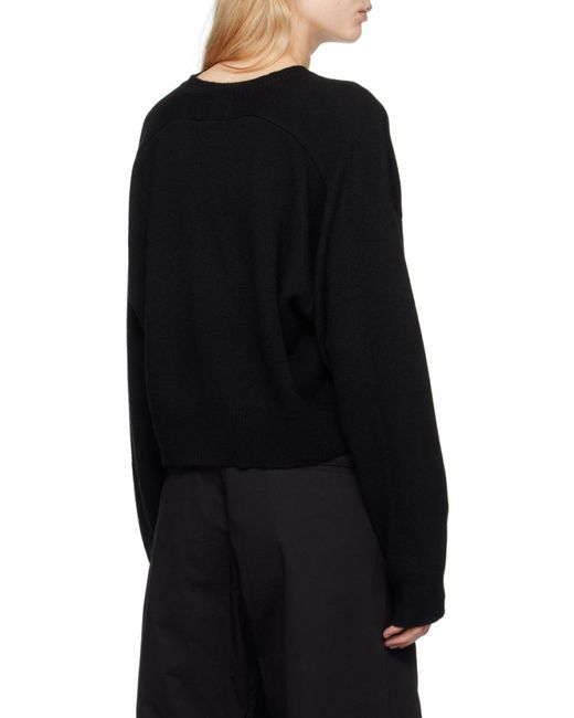 Loulou de Saison Black Anzor Boxy V-Neck Knitted Sweater