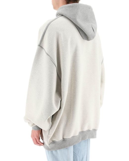 Vetements White Inside-Out Logo Embroidered Hoodie for men