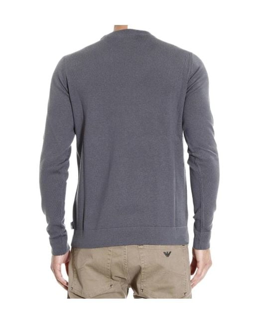 Armani Collezioni Blue Printed Pattern Pullover for men