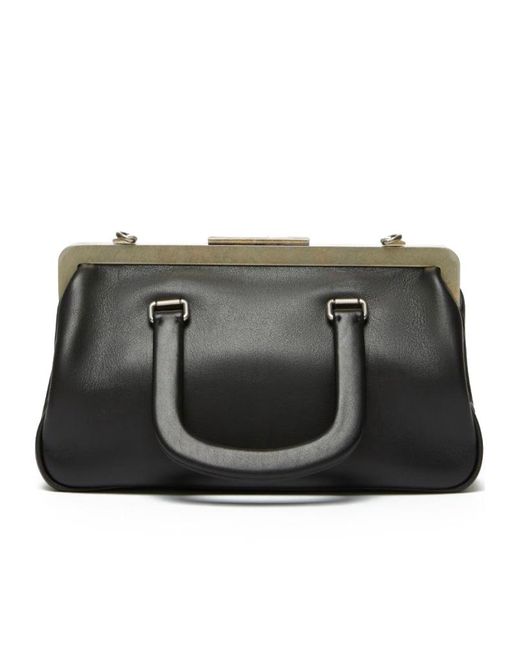 Max Mara Black Logo Detailed Top Handle Bag
